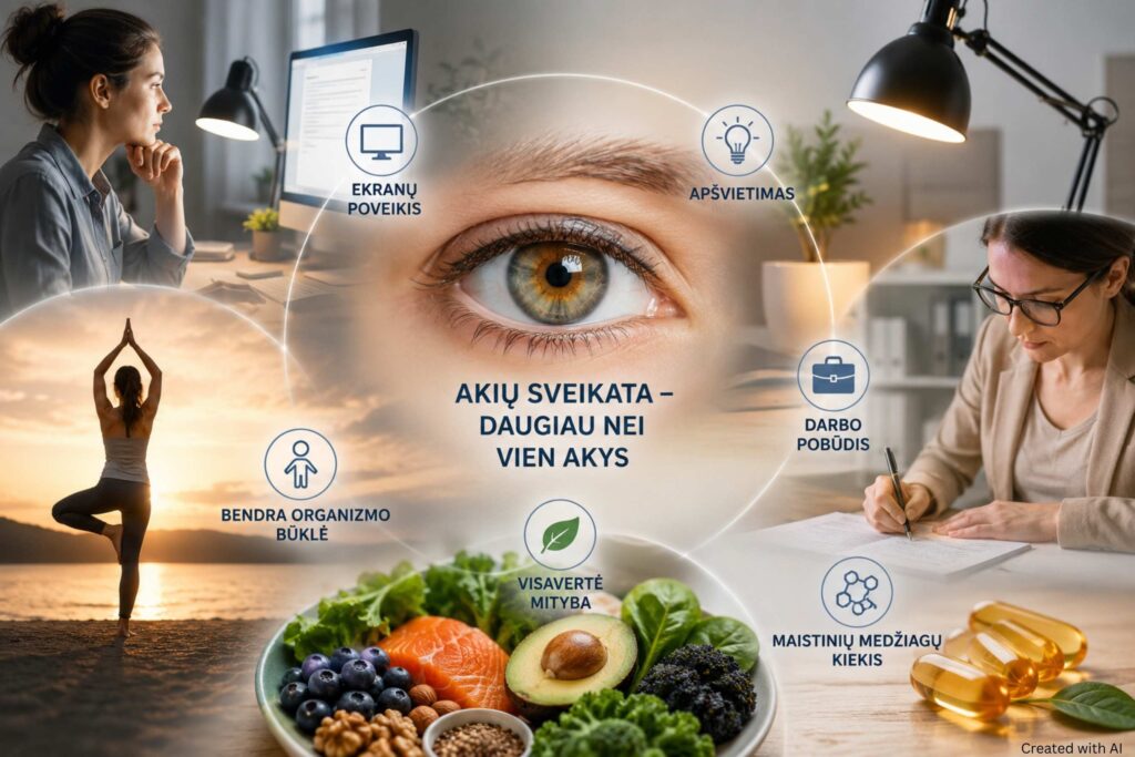 Iliustracija apie akių sveikatą